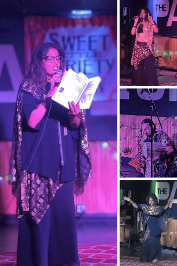 <i>Storytelling, Dancing and Reading</i><br />An intimate performance of story, dance, and poetry from Illusions of This World, brought to life with live drumming, inviting us to shed the societal masks we can no longer wear.
#sweetlittlevarietyshow @kekelidrumdance